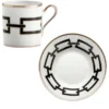 Set di 2 Tazzine da Caff� con Piattino Catene Nero in Porcellana Bianca di Gio Ponti