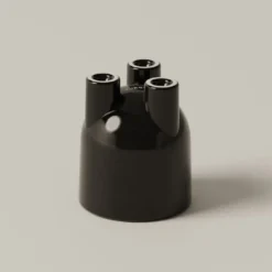 Set di 4 tazzine da espresso e piattini scultorei cUUUp in ceramica lucida nera