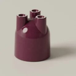 Set di 4 tazzine da espresso e piattini scultorei cUUUp in ceramica lucida viola