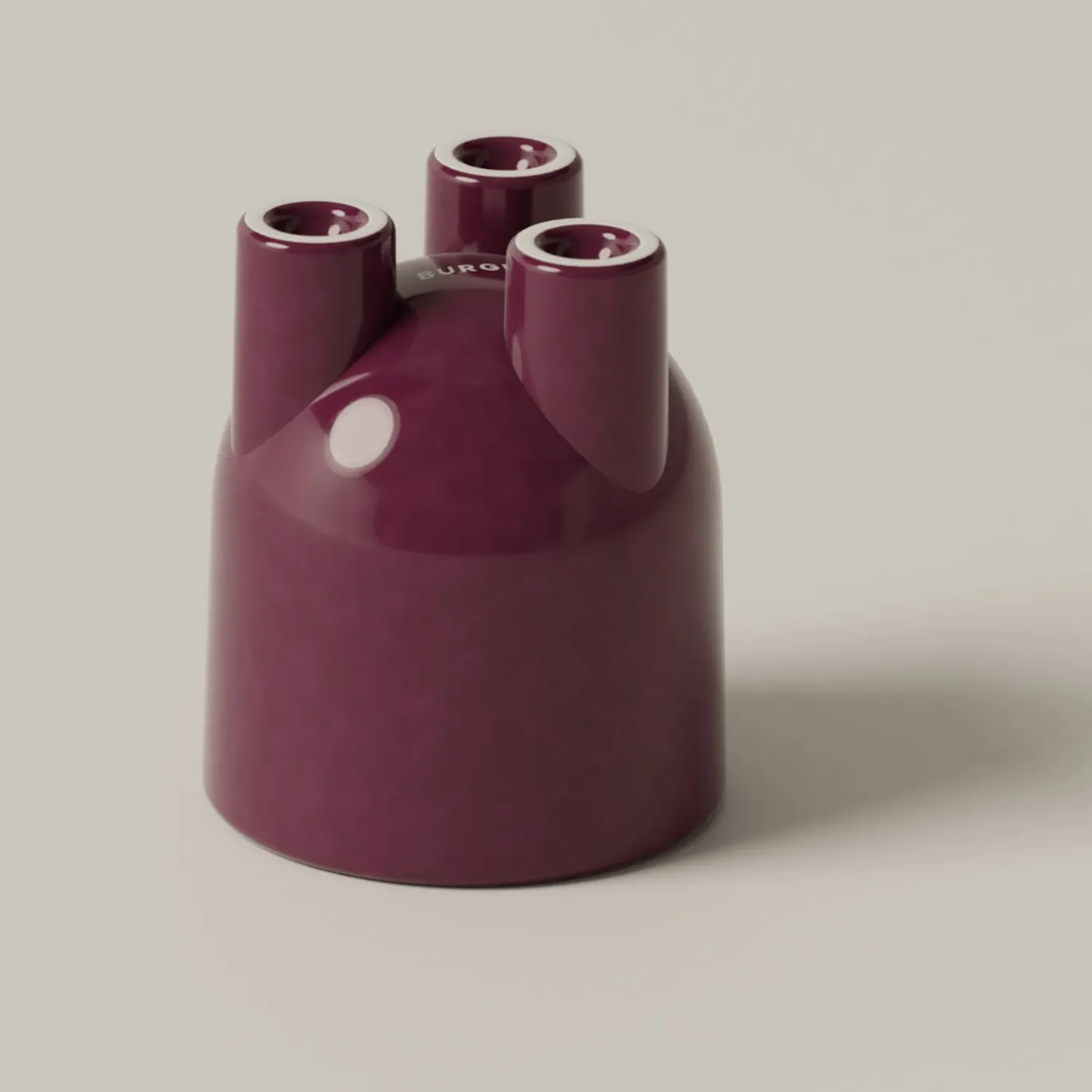 Set di 4 tazzine da espresso e piattini scultorei cUUUp in ceramica lucida viola