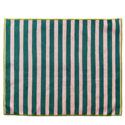 Set di 4 tovagliette a righe rosa e verdi