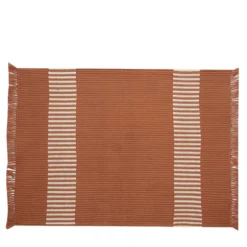 Set di 2 tovagliette Cannellato Terra Ecrù