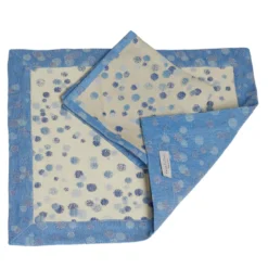 Set di 2 tovagliette celesti e blu con tovaglioli