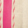Set di 3 tovagliette classiche in lino grezzo beige con striscia fucsia
