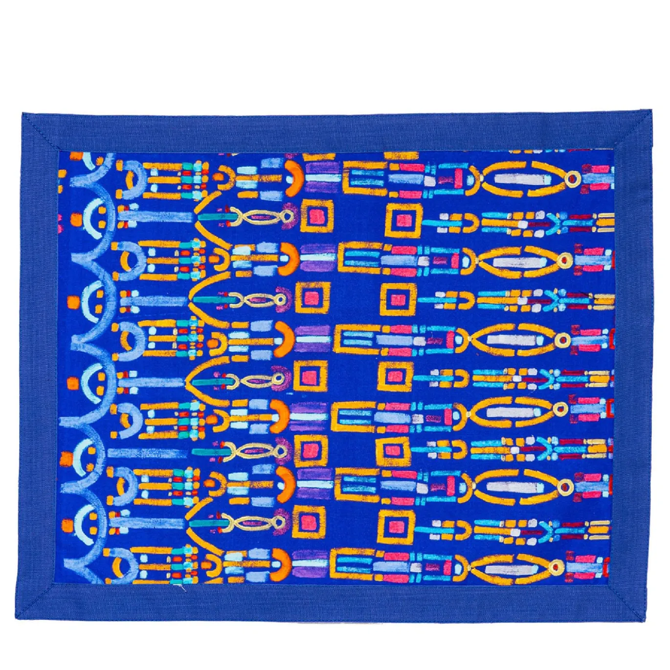 Set di 4 tovagliette Colores Cornice in cotone blu