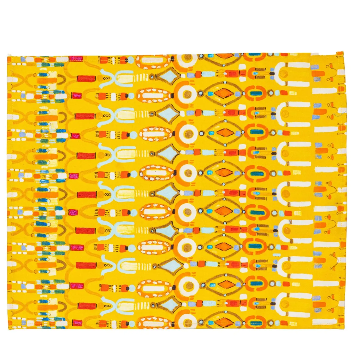 Set di 4 tovagliette Colores gialle in cotone stampato