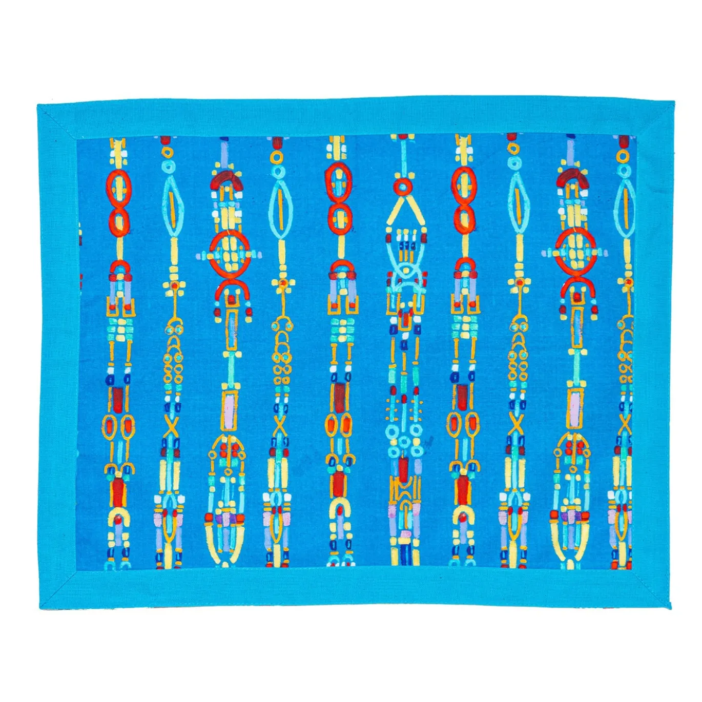 Set di 4 tovagliette Colores in cotone azzurro