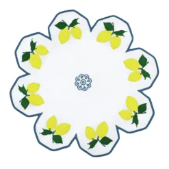 Set di 2 tovagliette di servizio bianche a forma di fiore Limoni Multicolor