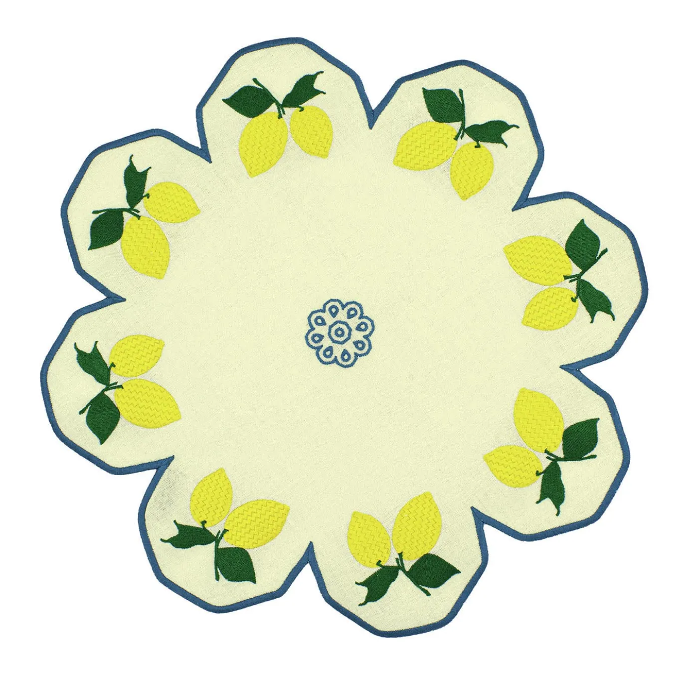 Set di 2 tovagliette di servizio gialle a forma di fiore Limoni Multicolor