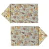 Set di 2 tovagliette e tovaglioli rettangolari rivestiti di verde Bouquet