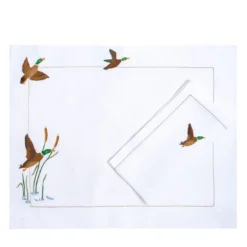 Set di tovagliette e tovagliolo con anatre