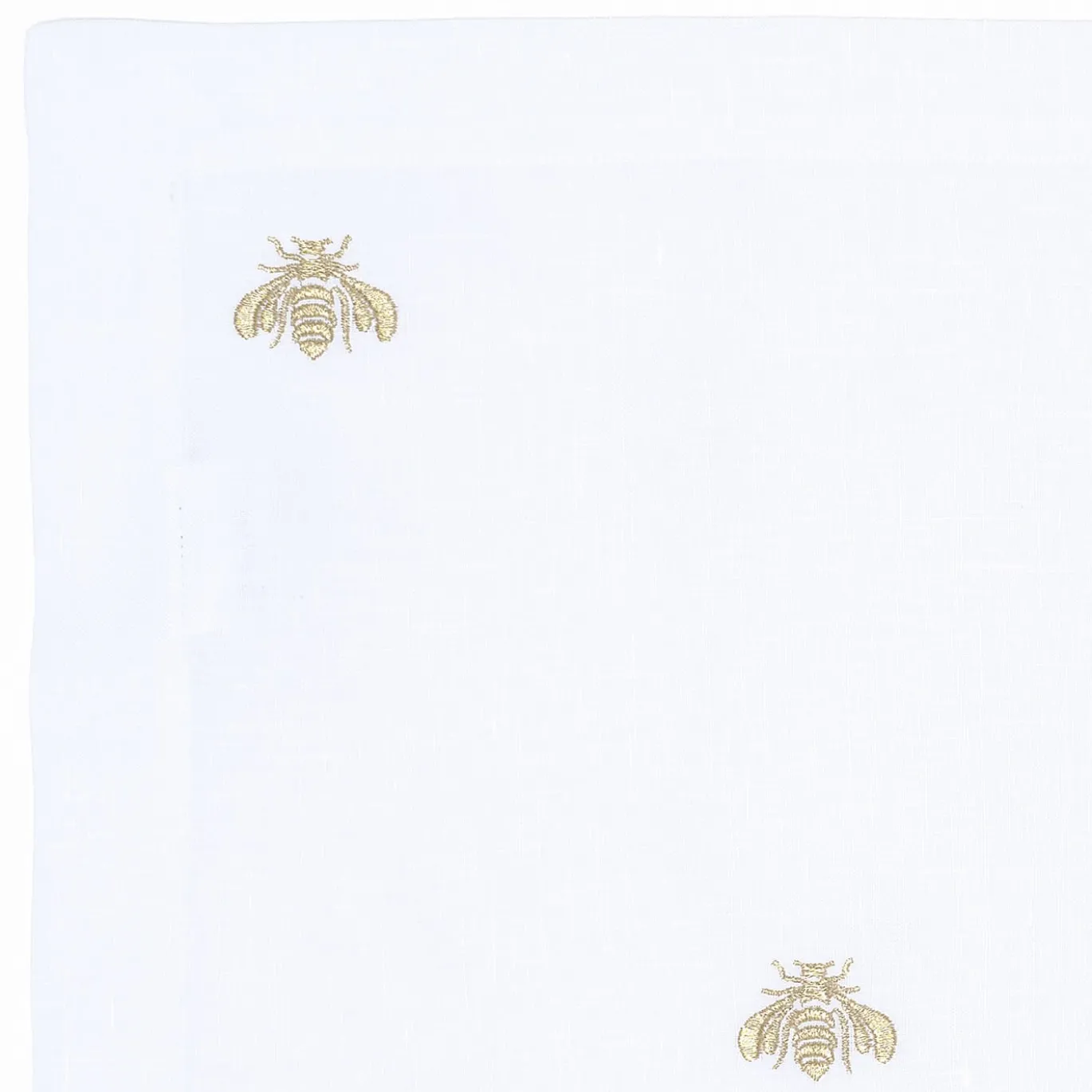 Set di tovagliette e tovaglioli in lino rettangolari Golden Bees