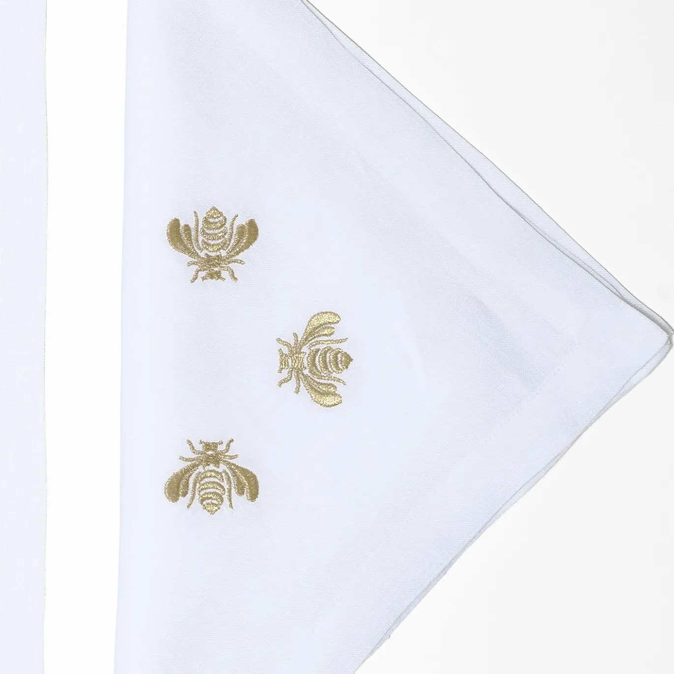 Set di tovagliette e tovaglioli in lino rettangolari Golden Bees