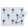 Set di tovagliette e tovaglioli con palme bianche e blu