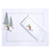 Set di tovagliette e tovaglioli ricamati a mano Ski #2