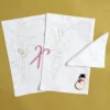 Set di tovagliette e tovaglioli in lino rettangolari di bambù bianco