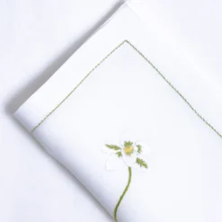 Set di tovagliette e tovaglioli rettangolari in lino Orchyd