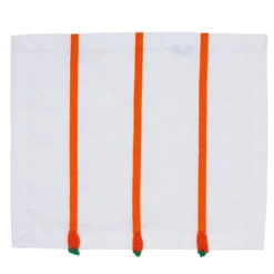 Set di 4 tovagliette in lino bianco e arancione con carote all'uncinetto