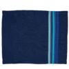 Set di 3 tovagliette in lino grezzo blu con righe azzurre