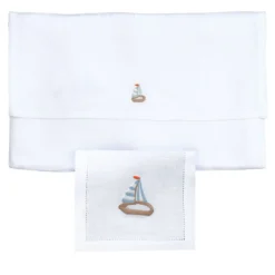 Set di 6 tovagliette rettangolari in lino per bevande Sailboats