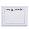 Set di 4 tovagliette ricamate Margherita Viola in lino