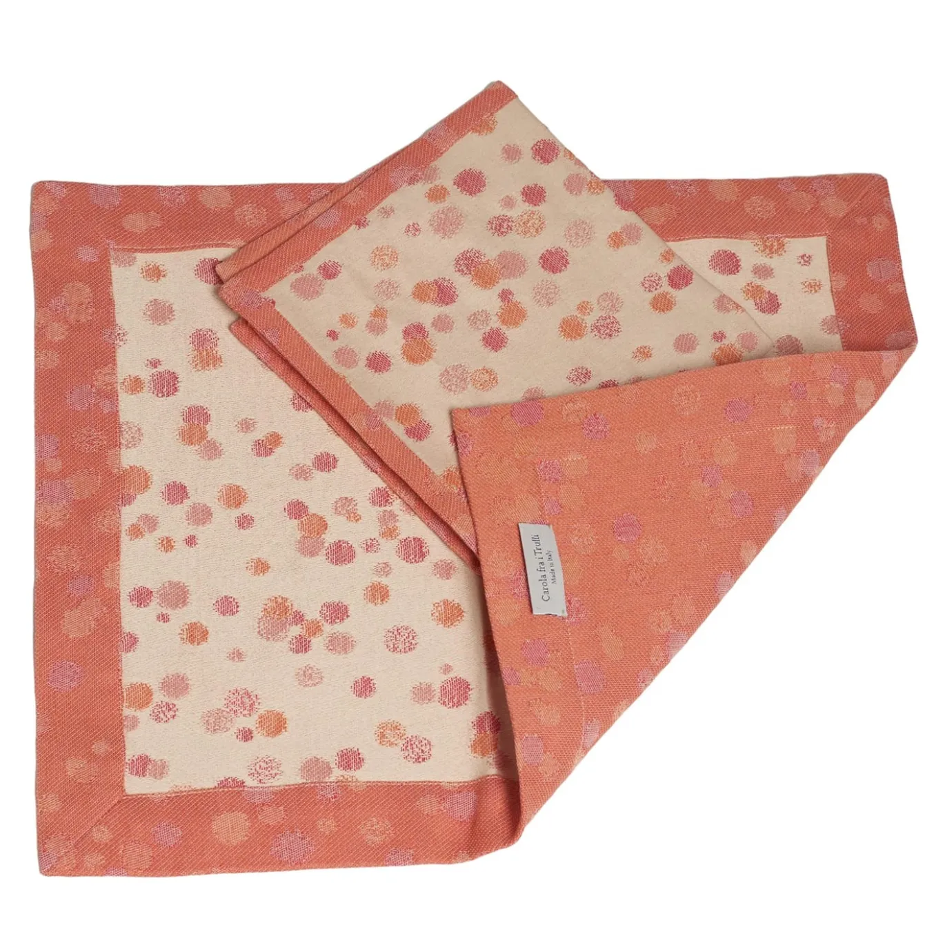 Set di 2 tovagliette rosa e corallo con tovaglioli
