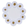 Set di 2 tovagliette rotonde piccole all'uncinetto in cotone bianco