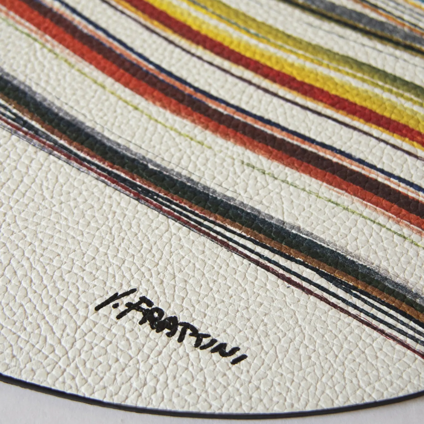 Set di 4 tovagliette rotonde Rainbow in pelle