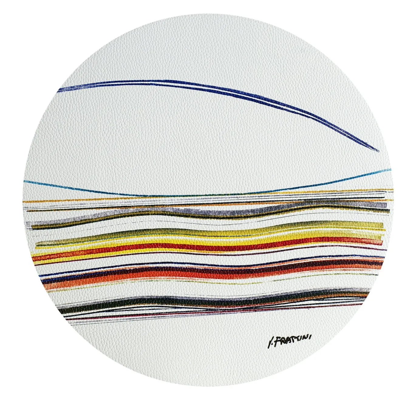 Set di 4 tovagliette rotonde Rainbow in pelle