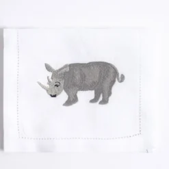 Set di 6 tovagliette Savanna ricamate a mano in lino per bere