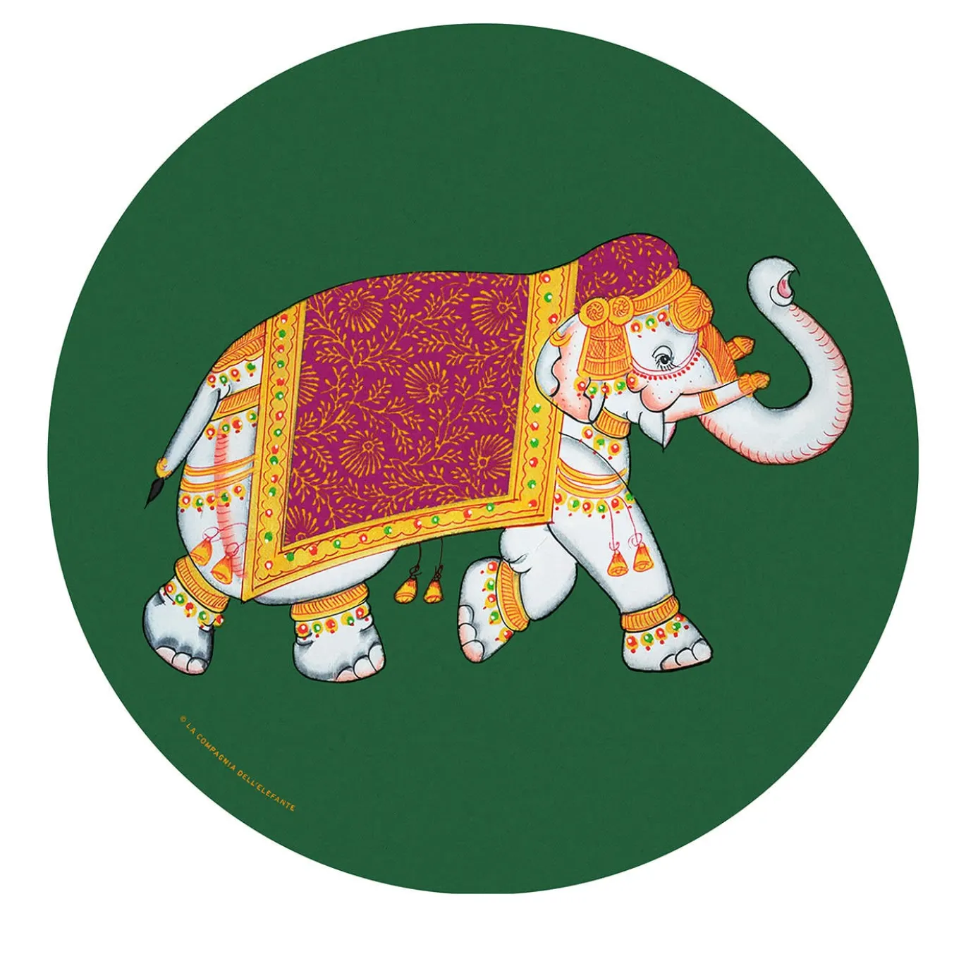 Set di 2 tovagliette verdi Elephant