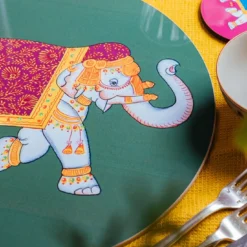 Set di 2 tovagliette verdi Elephant