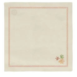 Set di 4 tovaglioli Acero in lino beige con ricamo