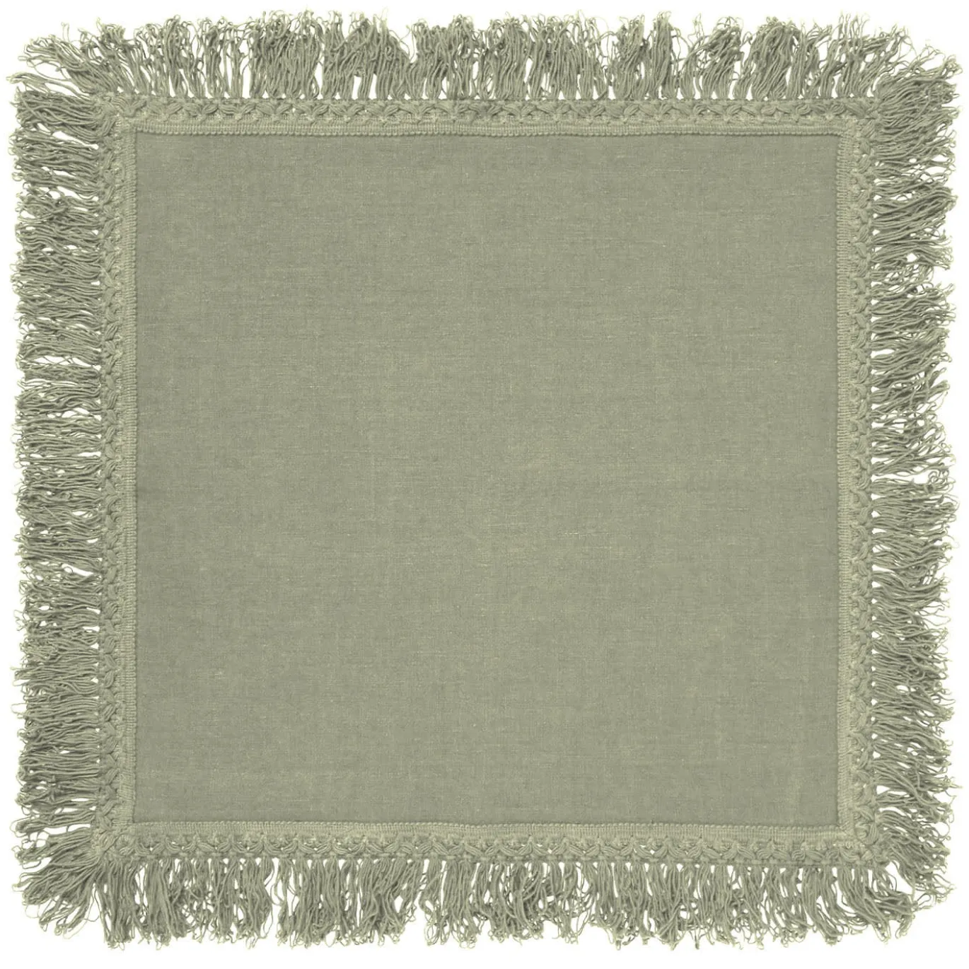 Set di 4 tovaglioli alla menta con frange lunghe