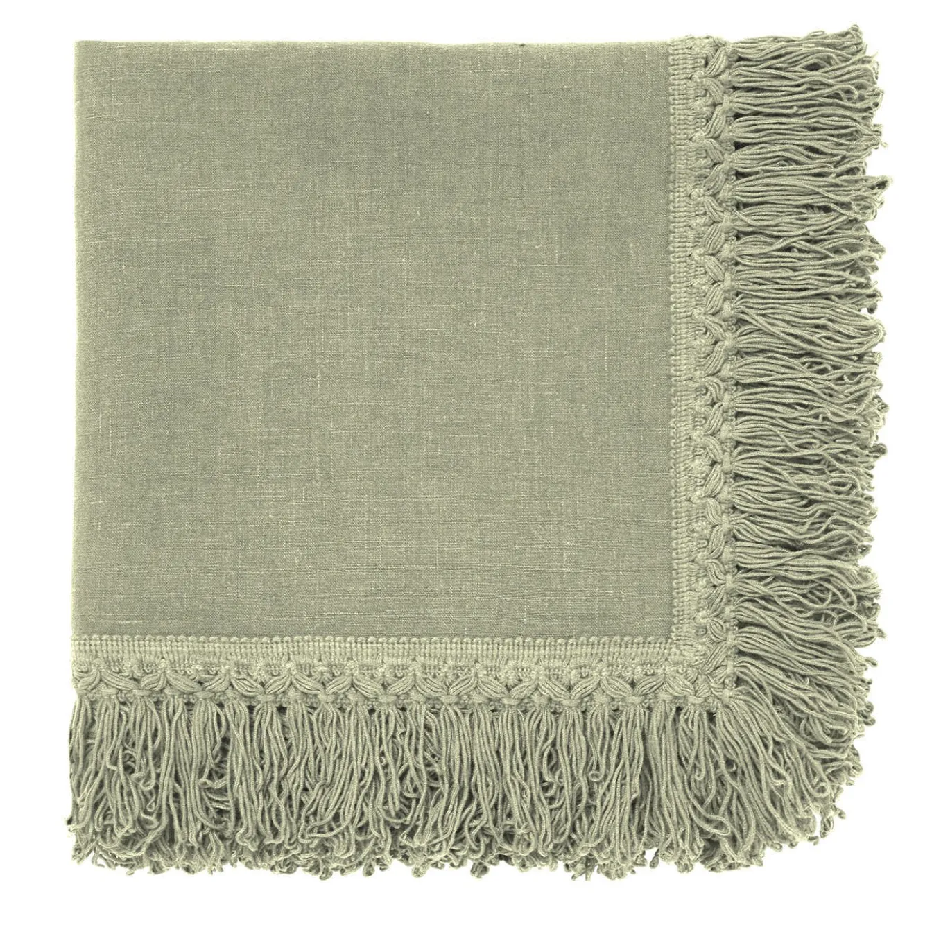 Set di 4 tovaglioli alla menta con frange lunghe