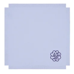 Set di 6 tovaglioli azzurri ricamati Corallo Blu