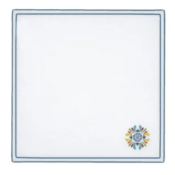 Set di 6 tovaglioli bianchi ricamati Maiolica Multicolor