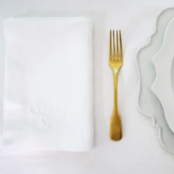 Set di 4 tovaglioli bianchi ricamati Decoro