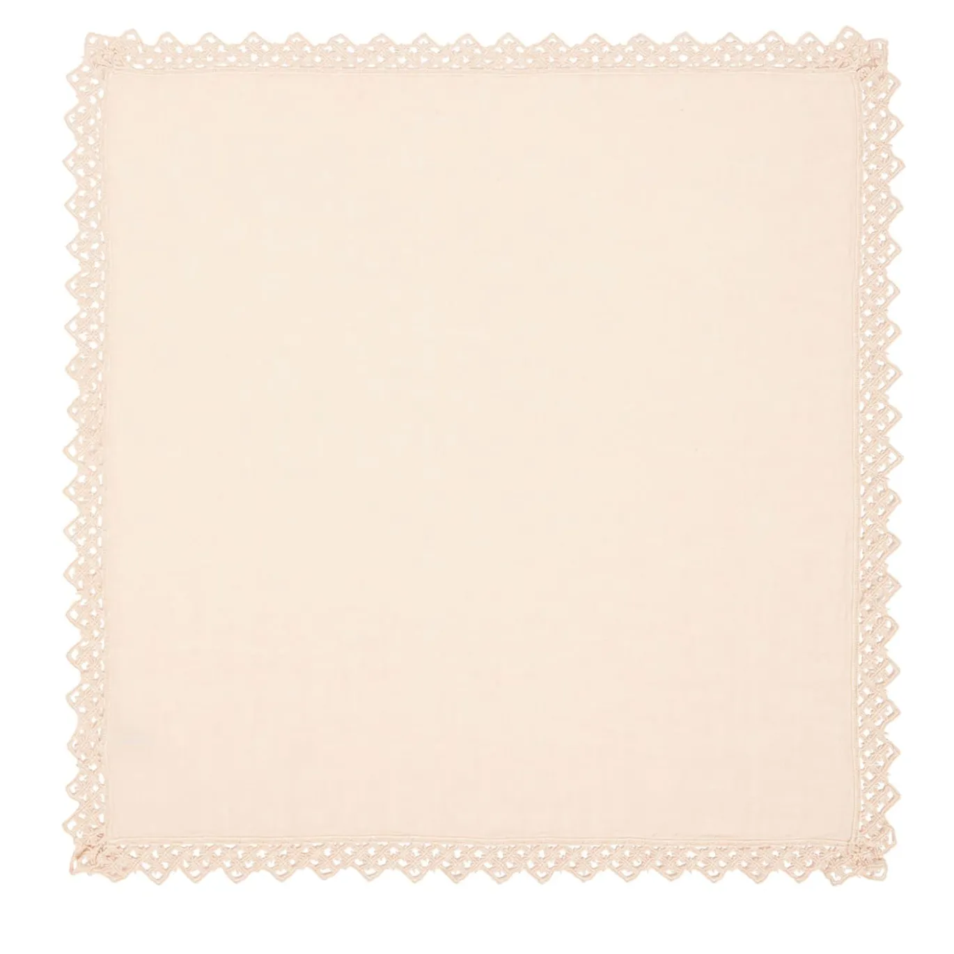 Set di 4 tovaglioli crema con macramè