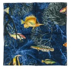 Set di 6 tovaglioli di lino Amami con decorazione marina
