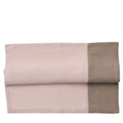Set di 4 tovaglioli di lino di lusso bicolore argento-rosa-tortora