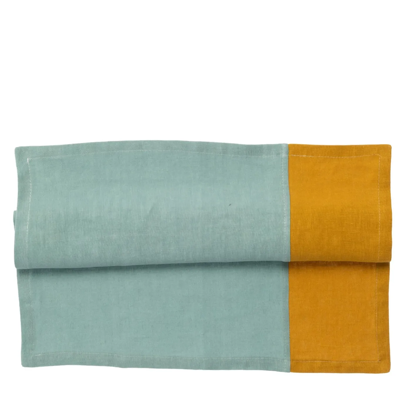 Set di 4 tovaglioli di lusso in lino bicolore Lichene-Saffron