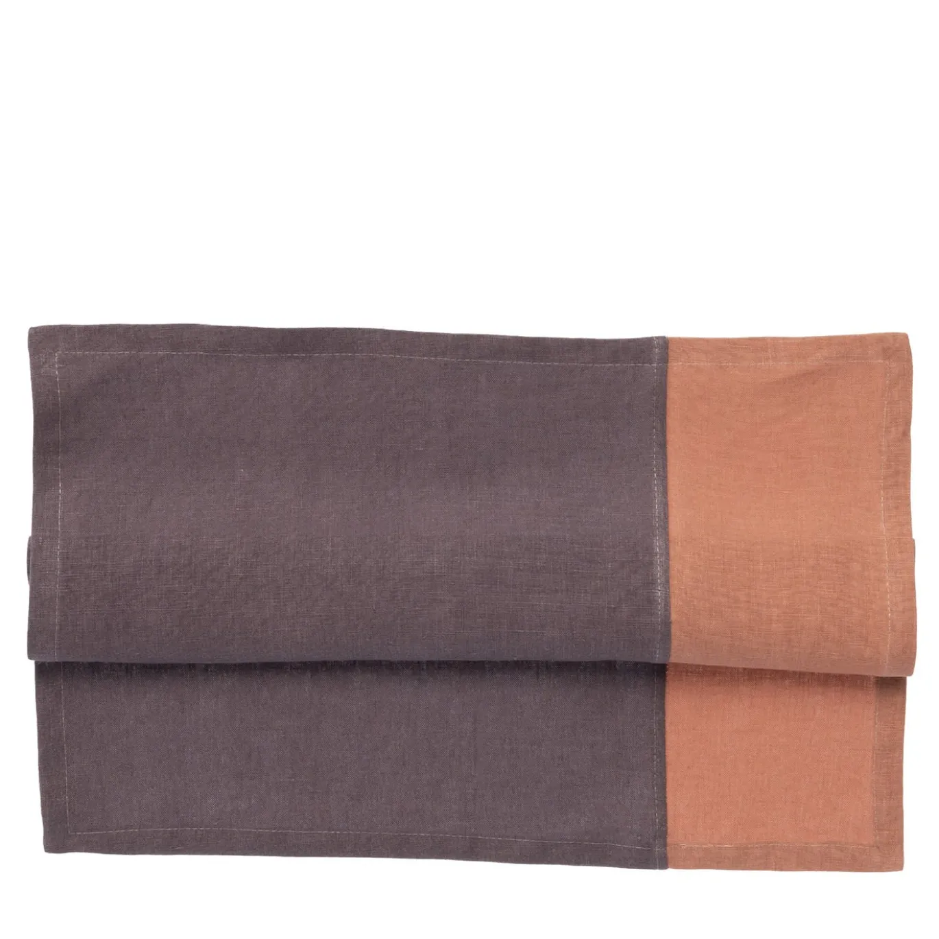 Set di 4 tovaglioli di lusso in lino rosa bicolore prugna-bronzo