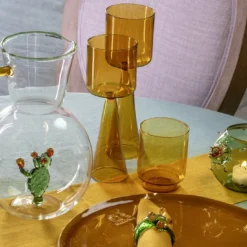 Set di 4 tovaglioli di lusso in puro lino Safran con frange a mano