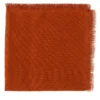 Set di 4 tovaglioli di lusso in puro lino arancione con frange a mano