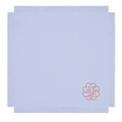 Set di 6 tovaglioli lilla ricamati con frange Corallo Rosa