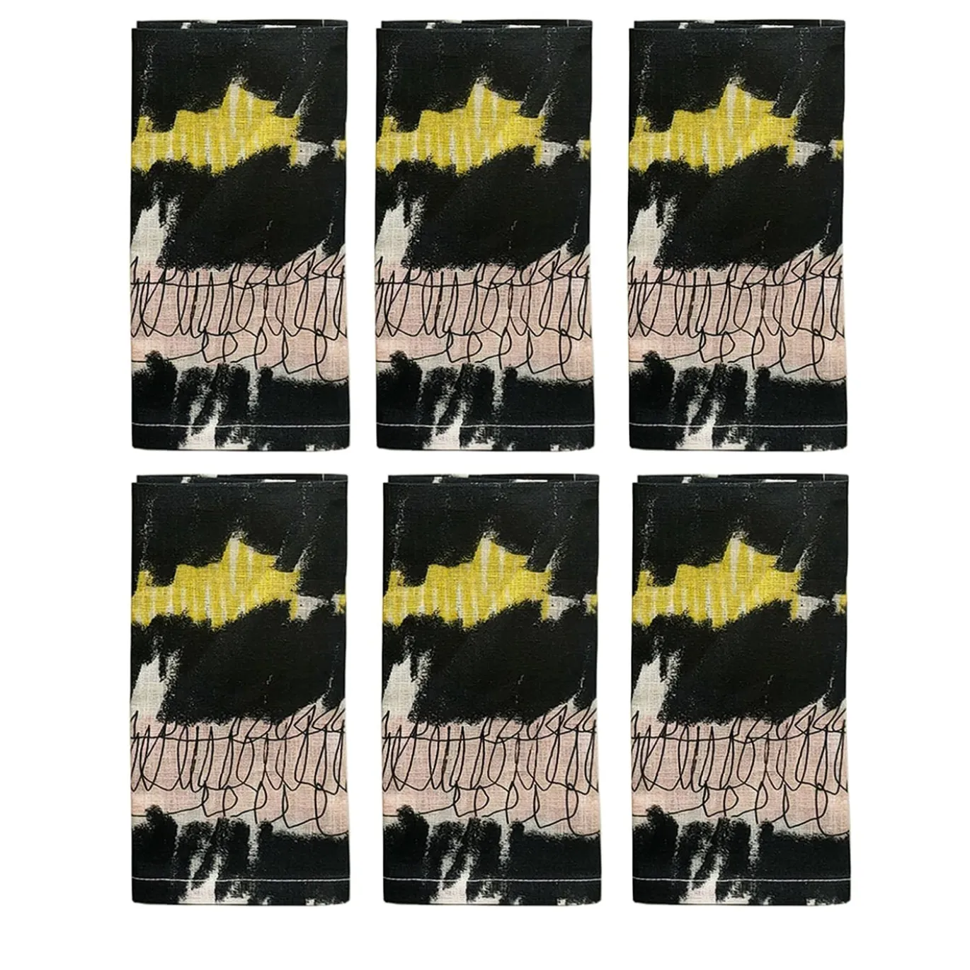 Set di 6 tovaglioli policromi astratti