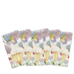 Set di 6 tovaglioli policromi Il giardino della nonna