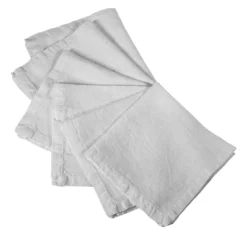 Set di 6 tovaglioli quadrati Brezza in lino bianco