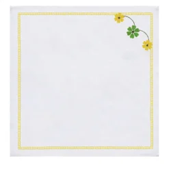 Set di 4 Tovaglioli Ricamati Margherita Gialla in Lino